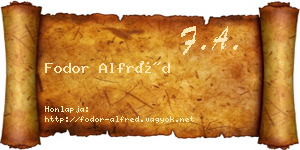 Fodor Alfréd névjegykártya